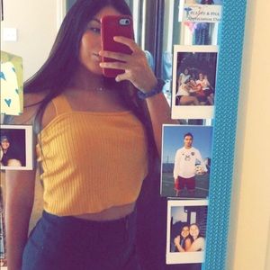 cropped mustard yellow boxy tank!